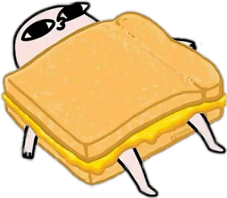 😪 panino, cartone animato, cibo, carino, personaggio, divertente telegram sticker
