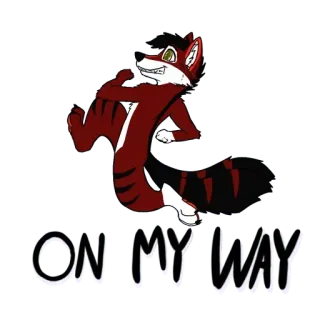 🏃 ON MY WAY 여우, 만화, 동물, 달리기 telegram sticker