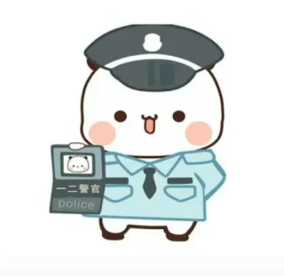 👮‍♂ police Panda, Polizia, Agente, Cartone animato, Carino telegram sticker