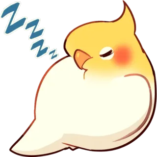 😴 ZZZZ 鳥, 睡眠, オカメインコ, かわいい, 眠い, 動物 telegram sticker