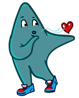 😘 cartoon, star, heart, love, blowing kiss, animated telegram sticker