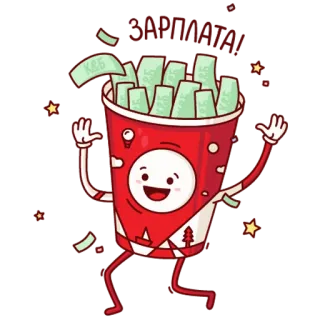 💰 fries, kawaii, funny, joyful, mascot, cartoon, character telegram sticker