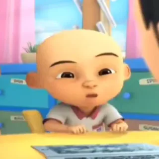 👩‍🦲 Upin Cartoon, Figur, Animation, kahlköpfig, Upin telegram sticker