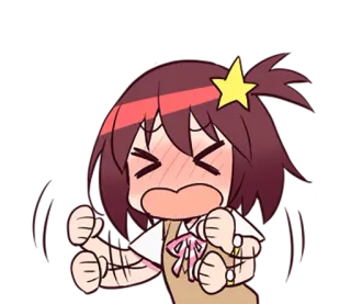 😣 anime, cute, angry, frustrated, girl whatsapp sticker