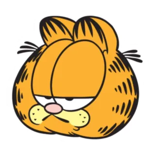 😐 Garfield Garfield, gato, desenho animado, quadrinhos, laranja, preguiçoso, engraçado telegram sticker