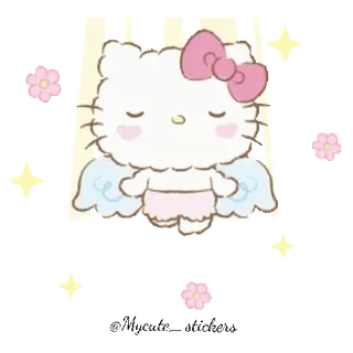 🐱 Hello Kitty schattig, kawaii, engel, vleugels, personage telegram sticker