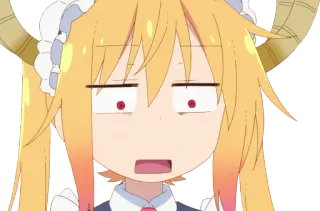 😱 Tohru Miss Kobayashi's Dragon Maid Anime, Dragão, Empregada, Tohru, Engraçado, Expressão, Chocado, Comédia whatsapp sticker