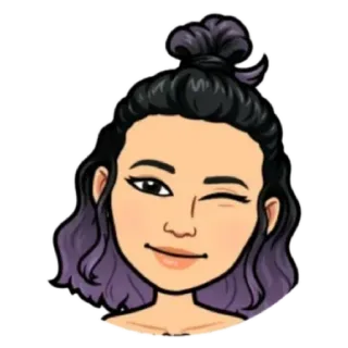 ✨ Аватар, Мультфильм, Лицо, Женщина, Голова, Волосы, Подмигивание telegram sticker