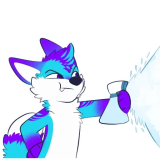 💦 Furry, Anthro, Animal, Spray, Limpio telegram sticker