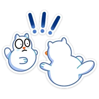😳 kucing, tanda seru, kartun, putih, stiker telegram sticker