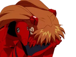 😣 Asuka Langley Soryu Neon Genesis Evangelion Anime, Pelukan, Deadpool, Crossover telegram sticker