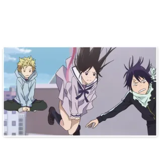 😰 Yato Noragami anime, cartoon, noragami, yato, hiyori, yato, yukine, funny whatsapp sticker