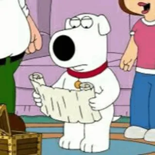 ▪️ Brian Griffin Family Guy 개, 만화, 스크롤, 패밀리 가이, 브라이언 그리핀 telegram sticker