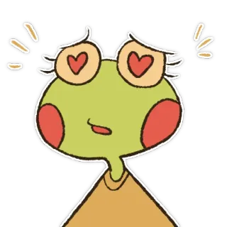 ❤️ kikker, hartjesogen, liefde, schattig, cartoon telegram sticker