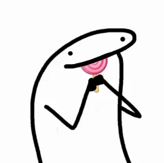 😗 streepmannetje, lolly, snoep, cartoon, schattig, zoet telegram sticker
