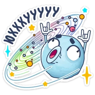 🤘 JOXXXYYYYY planet, space, stars, cartoon telegram sticker