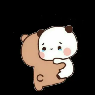 ❤️ Panda, Orso, Abbraccio, Pianto, Carino, Kawaii telegram sticker