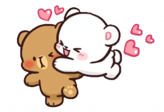 😍 หมี, ความรัก, ความรักใคร่, น่ารัก, การ์ตูน telegram sticker