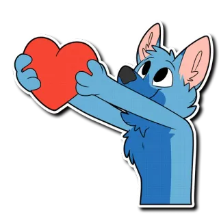 ❤️ anjing, hati, cinta, kartun, stiker, hewan telegram sticker