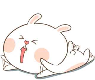 😌 thỏ, dễ thương, hoạt hình, động vật, vui vẻ telegram sticker