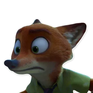 😯 Nick Wilde Zootopia zorro, dibujos animados, animación, Disney, Zootopia, Nick Wilde telegram sticker
