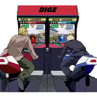 👾 DIGE arcade, game, motorcycle, racing telegram sticker