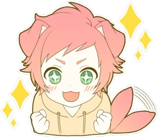 🤩 动漫, 可爱, 卡哇伊, 狗, 闪亮, 快乐, 卡通 whatsapp sticker