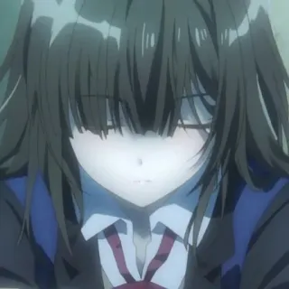 😔 anime, girl, sad, uniform, female, schoolgirl telegram sticker