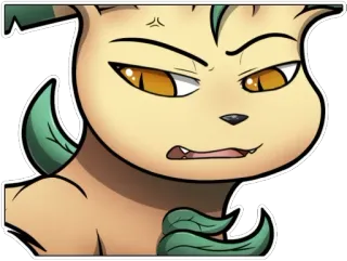 😠 Leafeon Pokemon leafeon, pokemon, grass type, animal, mammal, character telegram sticker