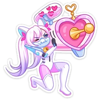 ❤ Anime, Kocica, Naklejka, Słodkie, Sztuka cyfrowa telegram sticker