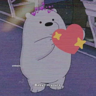 💜 Baby I'm yours 곰, 하트, 사랑, 귀여운, 만화 telegram sticker