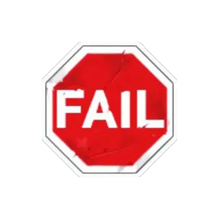 👎 FAIL 失敗, 一時停止, 失敗, 標識 telegram sticker
