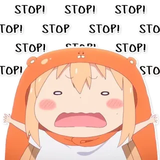 ✋ STOP! Аниме, Милый, Стоп, Выражение, Мультфильм telegram sticker