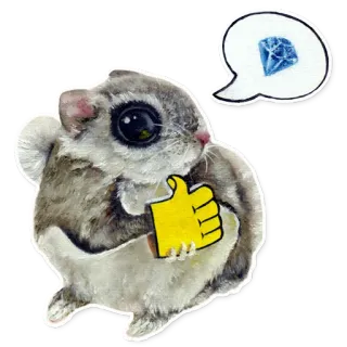 💎 リス, 動物, ダイヤモンド, いいね, かわいい whatsapp sticker