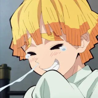 💛 Zenitsu Agatsuma Demon Slayer anime, demon slayer, zenitsu, funny, crying, character whatsapp sticker