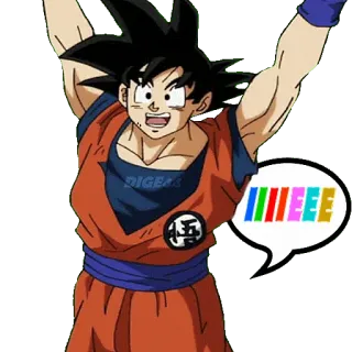 🥳 Goku Dragon Ball DIGEAS Goku, Dragon Ball, Anime, Cartoon, Orange, IIIIEEEE, Feier, Fröhlich whatsapp sticker