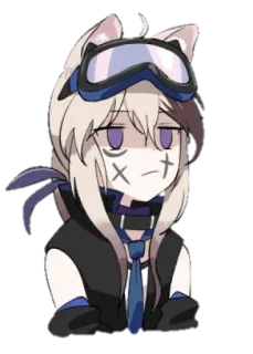 😒 动漫, 猫娘, 疲惫, 嘟嘴, 十字架 telegram sticker