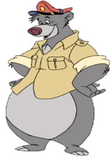 😊 Baloo The Jungle Book Bär, Cartoon, Tier, Figur telegram sticker