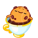 ☕️ คุกกี้, ถ้วย, หวาน, ของหวาน, ช็อกโกแลตชิพ, คาวาอิ, น่ารัก telegram sticker