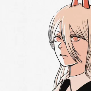 😐 Power Chainsaw Man Аниме, Манга, Человек-бензопила, Пауэр, Дьявол, Бес, Рога, Мультфильм telegram sticker
