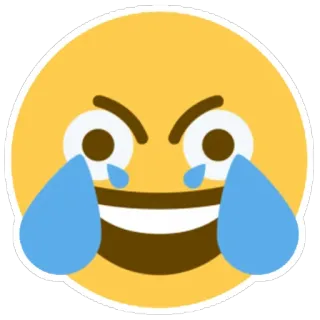 😂 Эмодзи, Плачущий, Смех, Слезы, Желтый, Лицо telegram sticker