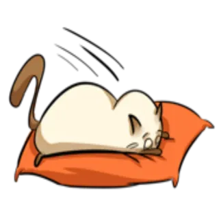 😴 gato, durmiendo, perezoso, lindo, almohada, animal telegram sticker