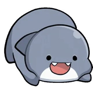 ⭐ sticker, cute, cartoon, animal, shark, gray whatsapp sticker