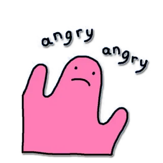 😡 angry angry 怒り, 漫画, ピンク, ブロブ, キャラクター telegram sticker