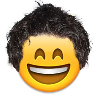 😄 Emoji, Wajah, Senyum, Rambut whatsapp sticker