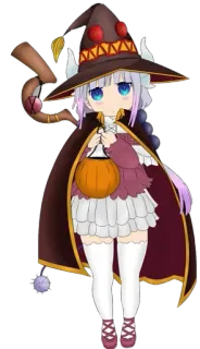 😈 Kanna Kamui Miss Kobayashi's Dragon Maid Anime, Kawaii, Dragon, Mignon, Sorcière, Halloween, Kanna, Kamui whatsapp sticker