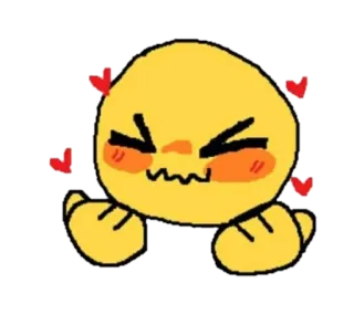 🥰 Emoji, Niedlich, Liebe, Herz, Cartoon, Gelb telegram sticker