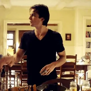 🍷 Damon Salvatore The Vampire Diaries vampiro, serie de tv, sobrenatural, romance, drama telegram sticker