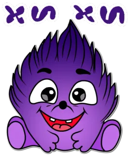 🤣 хи-хи Kreskówka, Potwór, Fioletowy, Zabawny, Słodki, Animacja telegram sticker