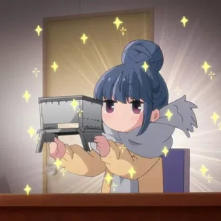 🤩 Rin Shima Yuru Camp Anime, Fofo, Relaxante, Camping, Kawaii, Brilhante telegram sticker